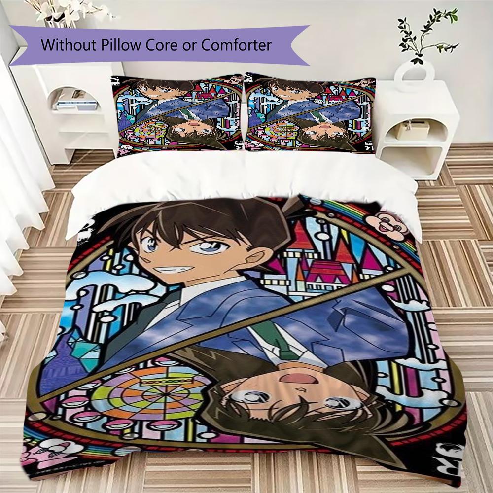 Detective Conan Glass Dual Identity Threepiece Set Without Core 1 Duvet Cover 2 Pillowcase Without Core Christmas Birthday Gift Bedding Set