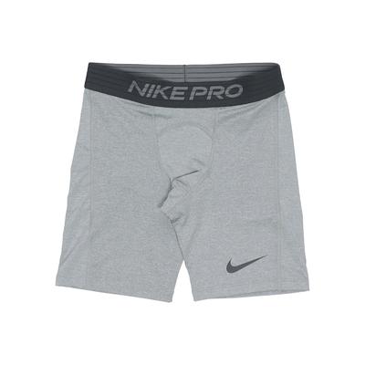 Pro Metallic Training Solid Logo Elastic Tight Shorts Men Bottoms Gray BV5636-085