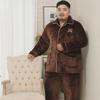 Męski Zimowy Flanelowy Zestaw Piżamowy Meijiyun - Rozmiar Plus 5XL, Gruby Kołnierz, Długi Rękaw