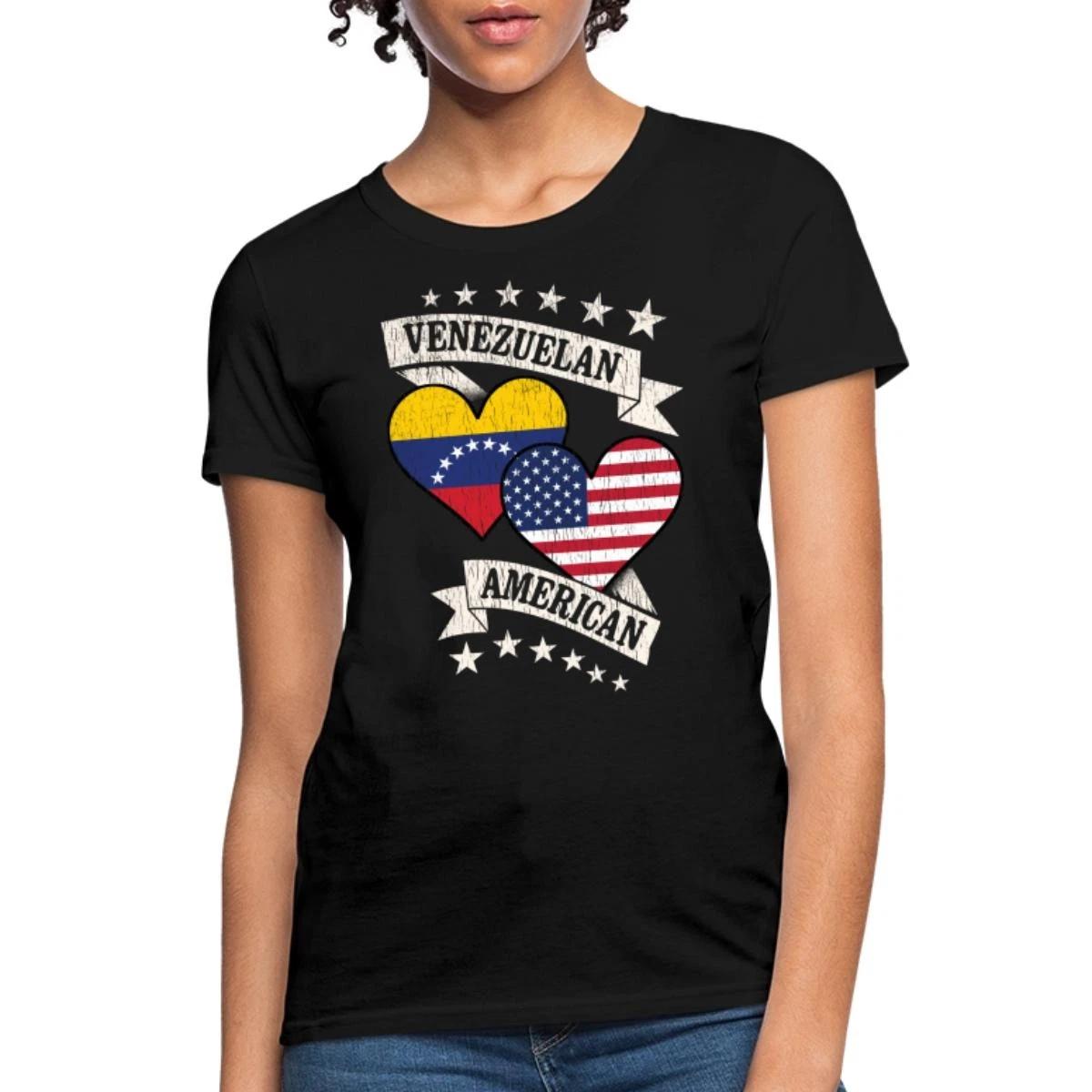 Venezuelan American Heart Flags | Venezuela And America Women s T-Shirt M