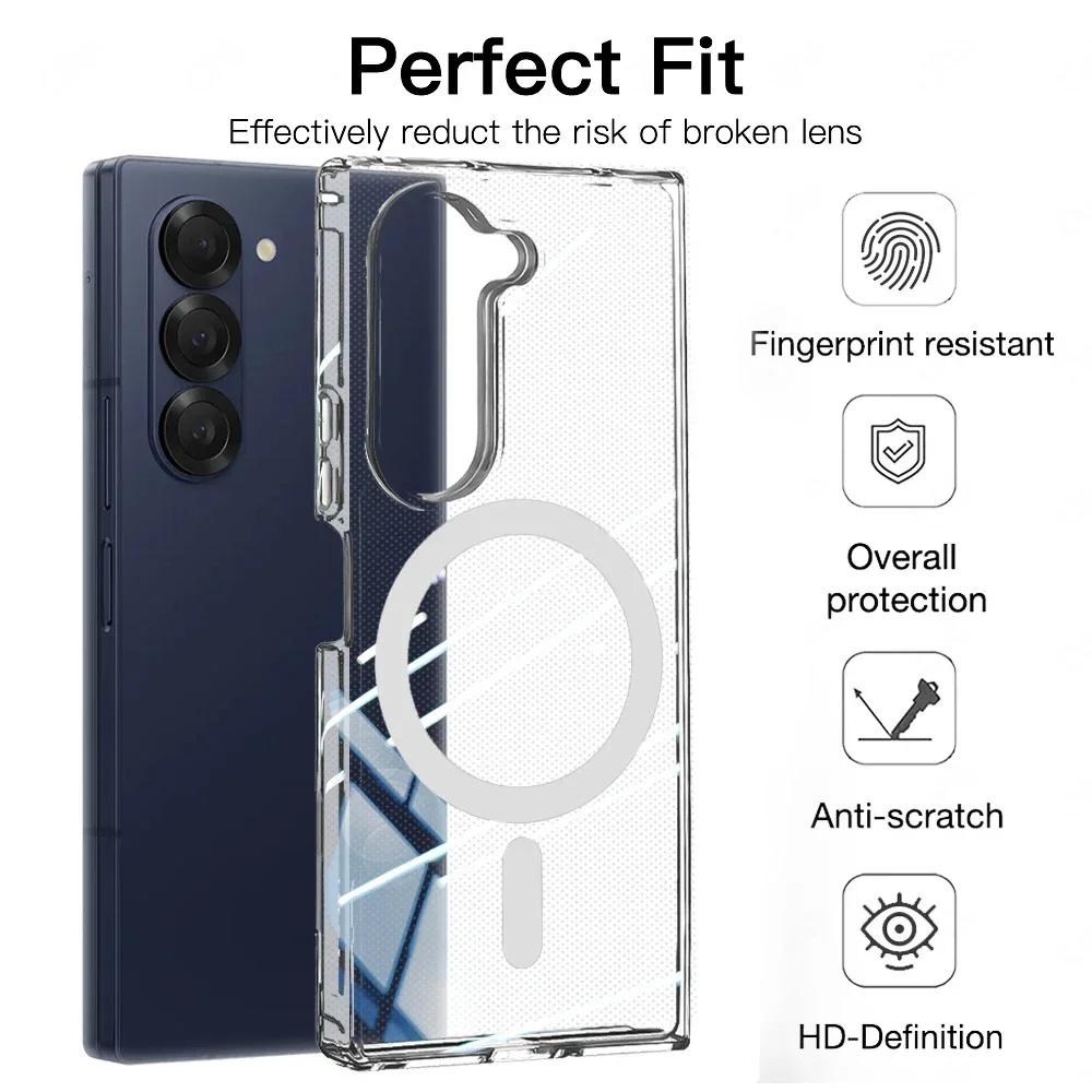 

For Samsung Galaxy Z Fold7 5G Case Compatible with MagSafe TPU+Acrylic Clear Phone Cover As Shown A