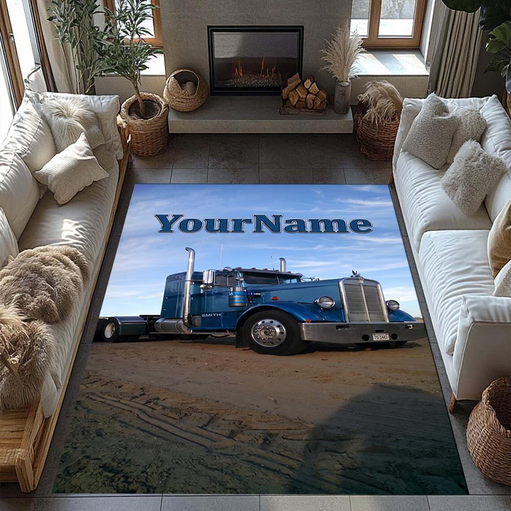 Kw Heavy Trucks Customizable Name Floor Mat Perfect for Hallway Bedrooms Outdoor Entryway Anti-slip Rug Decorate Offices