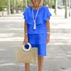 Women's Fashionable And Casual Flared Sleeve Round Neck Solid Color Loose Dress
