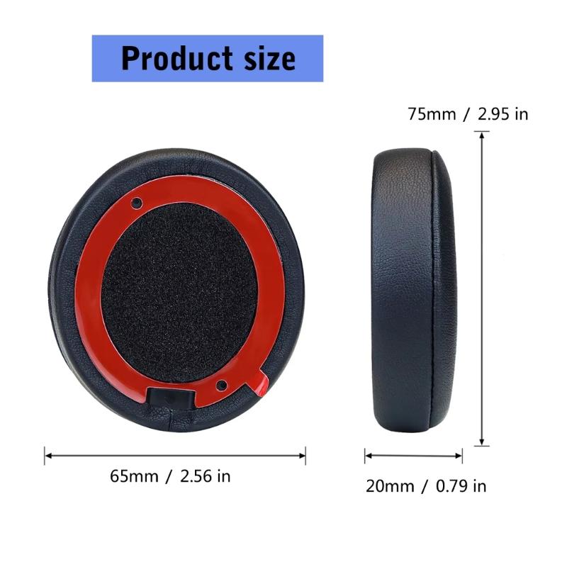 1Pair Earpads Protein Leather Ear Pad Ear Cushions Cover Memory Foam Earmuffs for Solo4 Headsets