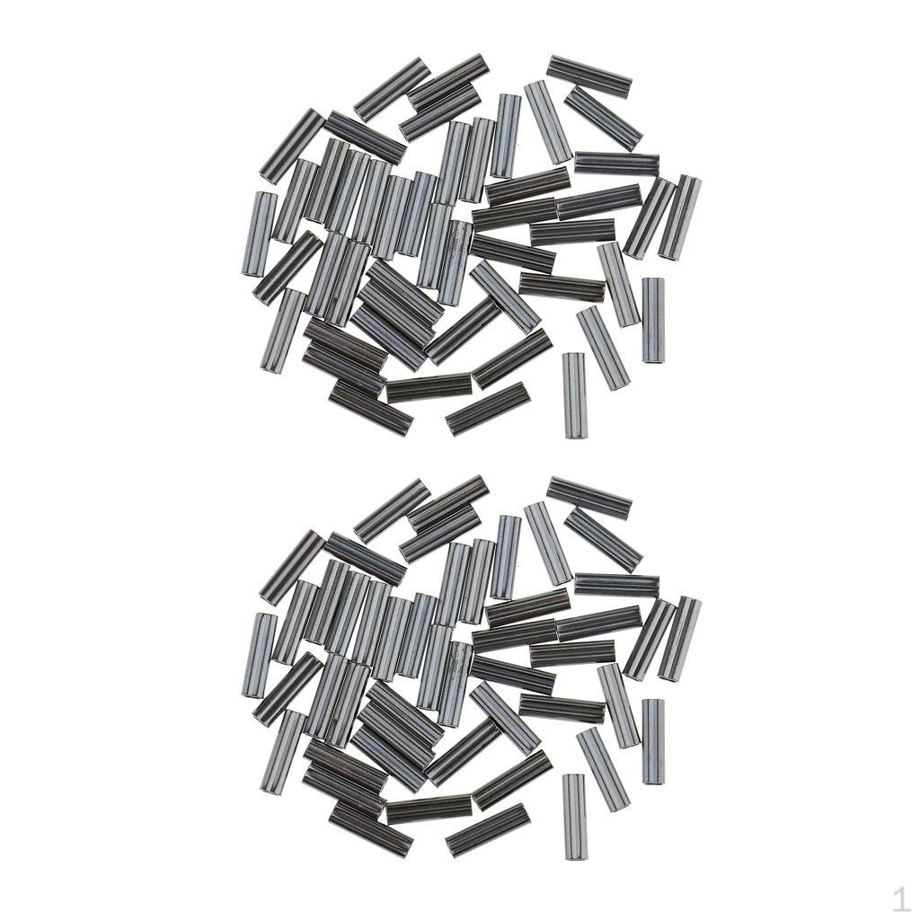 100Pcs Copper Double Barrel Crimping Sleeves 0.8mm Bore Tube Connector