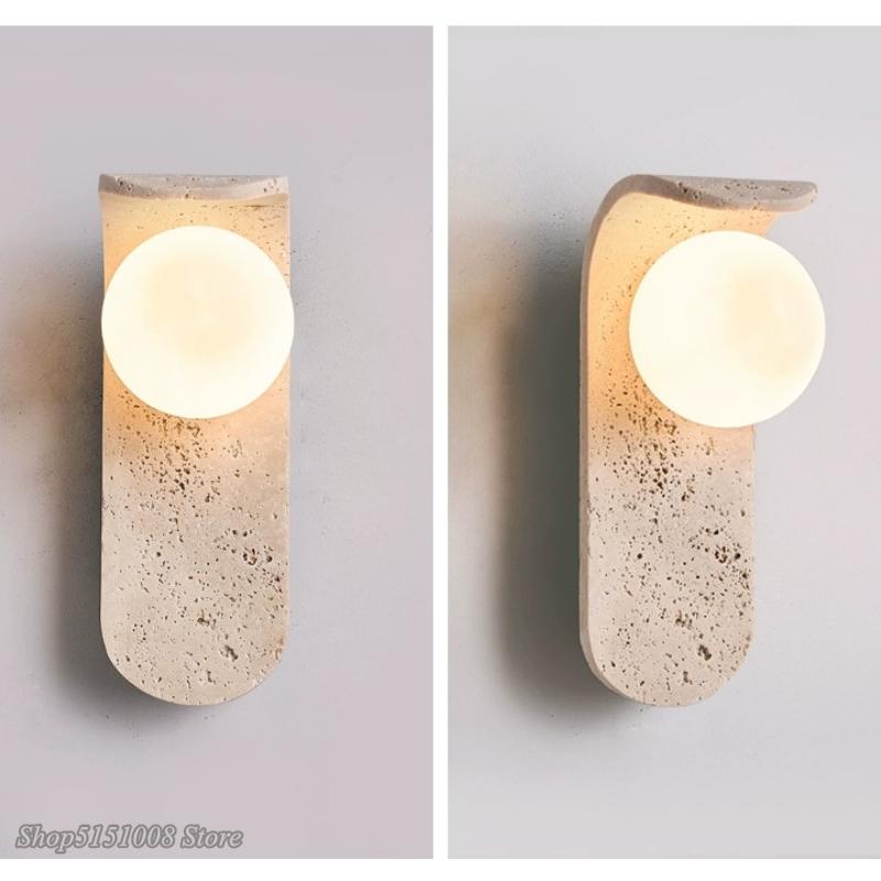 Cream wind LED  Wall Lamp Bedroom Bedside lamp Background Outdoor Stone Kitchen Restaurant Corridor Sconce Lighting Indoor Decor