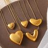 Cold Wind Gold Love Pendant Necklace Clavicle Chain Stainless Steel Gold Plated Personality Versatile Jewelry Women