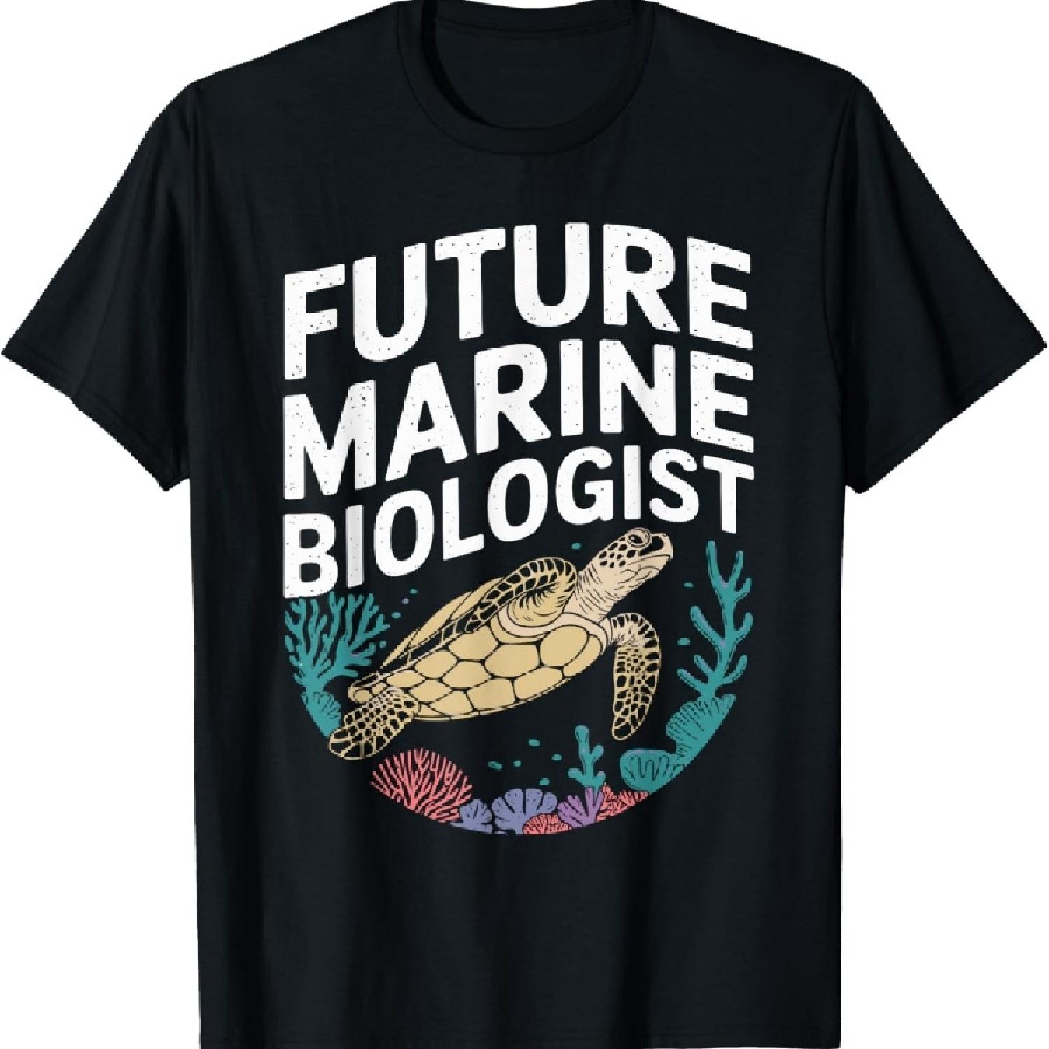 

Футболка «Будущий морской биолог» Футболка на тему морской биологии XXXXXL чёрный