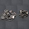 100 Sets Shoelace Hook DRing Eyelet Buckle Brass Shoe Leather Bag DIY Rivet Tool Black 9x14mm