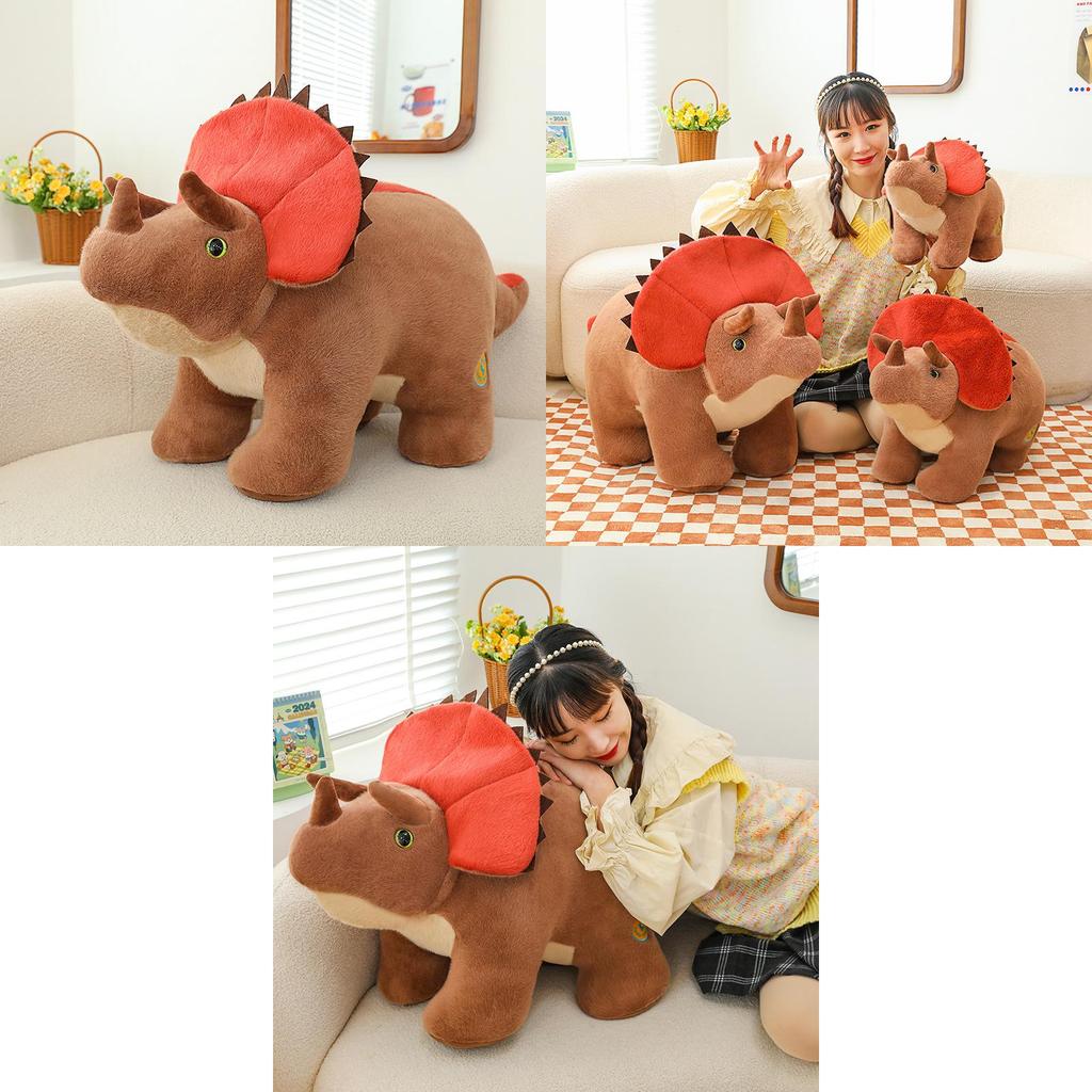 Adorable Triceratops Plush Toy Soft Dinosaur Stuffed Animal For Kids And Girls