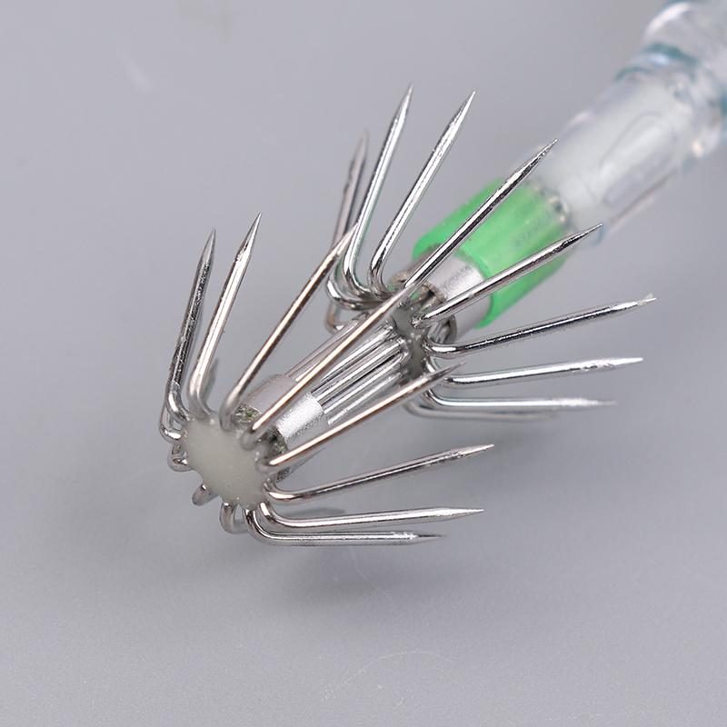 1 Stück Mini-Haken-Lötlampe Tintenfischlicht Mit Schirmhaken Und Batterie Unterwasser-Fischlicht Oktopus Tintenfischhaken