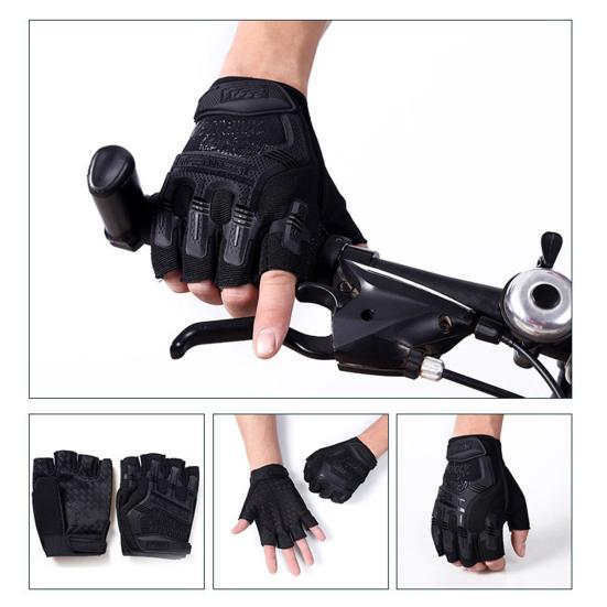 Cycling Mittens Practical Comfortable Wear-resistant Riding Mittens Anti-Shock Half Finger Cover Gloves Cycling Mittens Cycling Supply