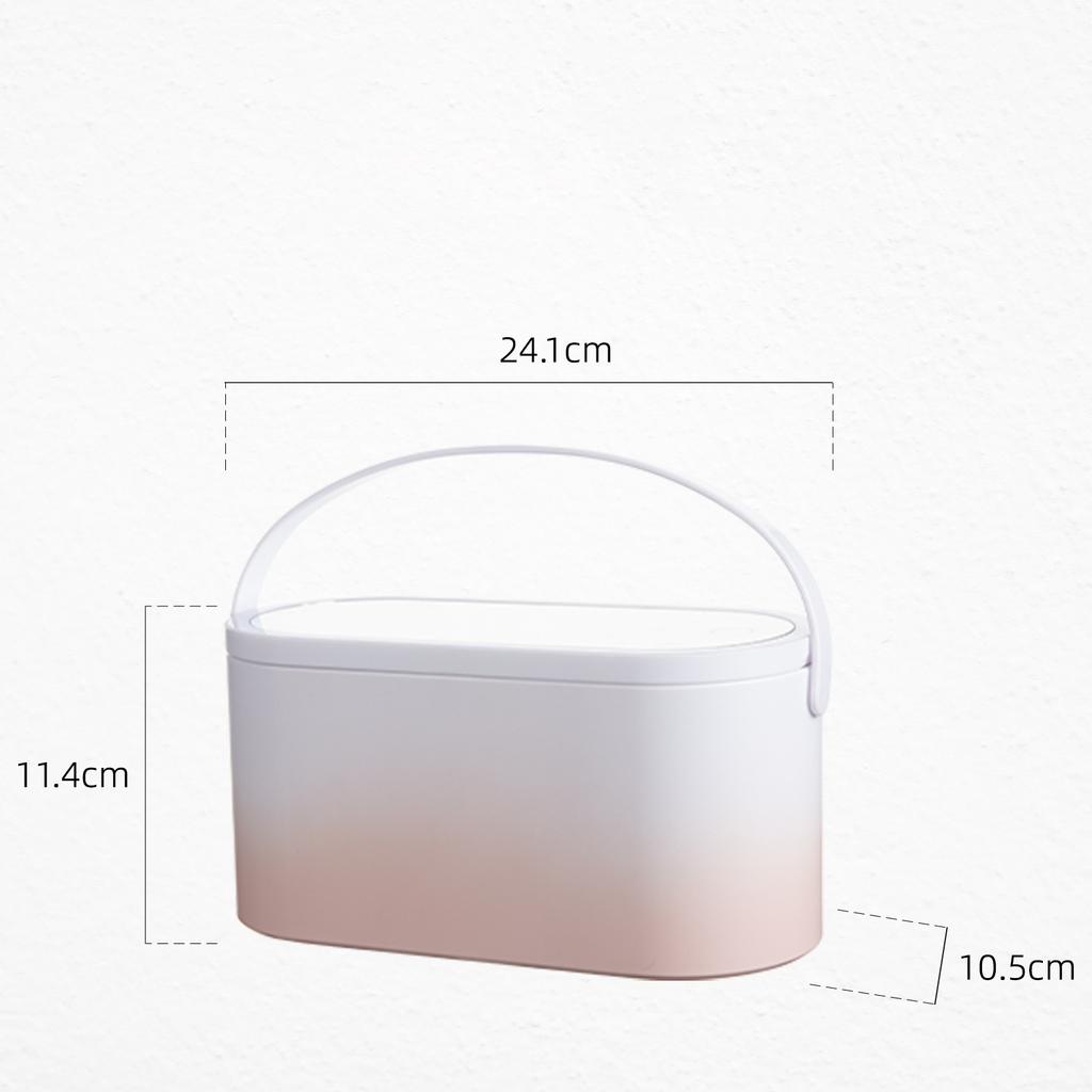 LED makeup mirror with light and storage dressing mirror outdoor travel storage box mirror