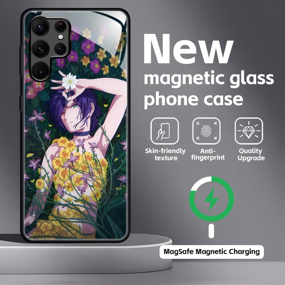 Anime Chainsaw Man  Phone Case For Samsung S25 S24 S23 S22 S21 S20 Plus Ultra Note20 Glass Magnetic Case