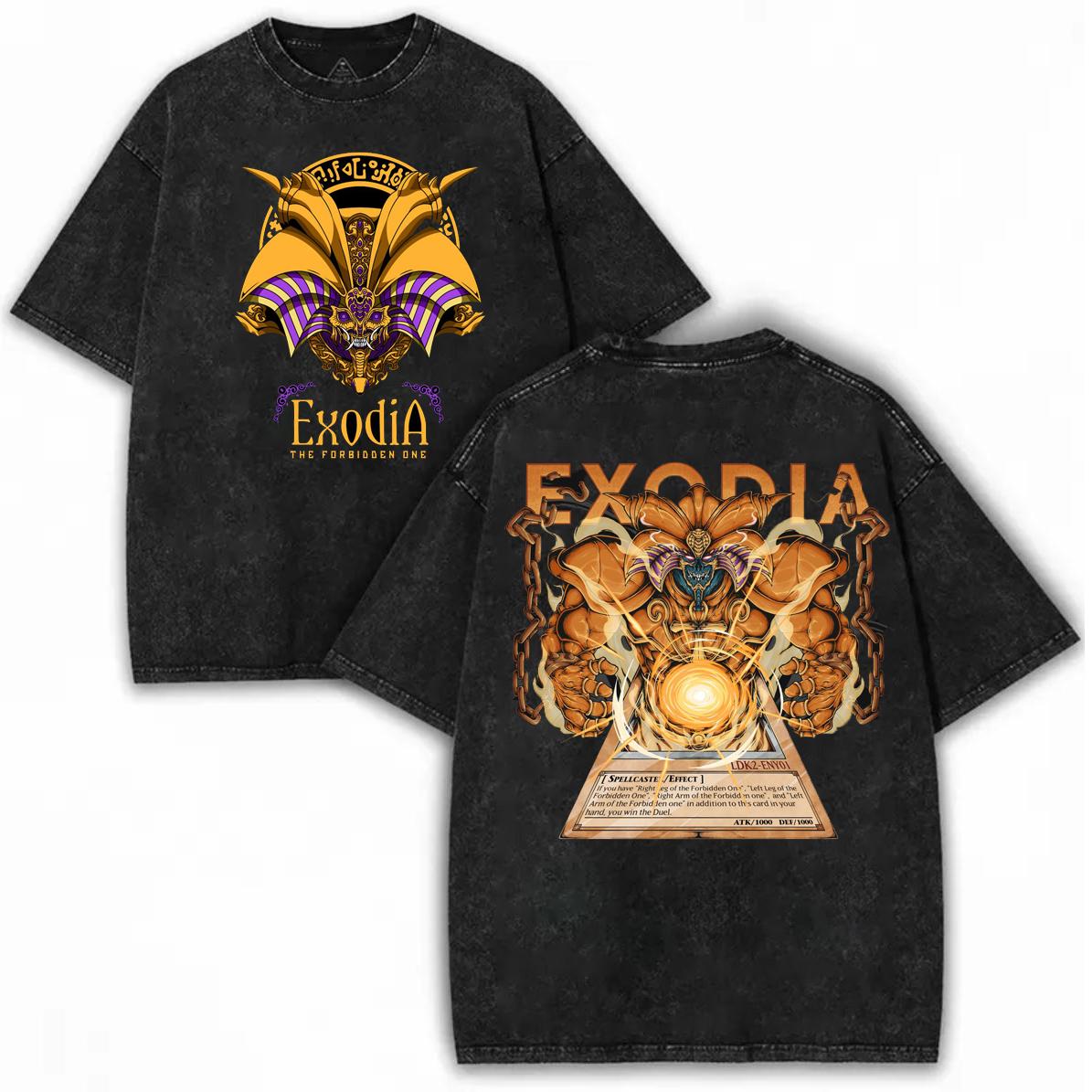 

YuGiOh Anime ATEM Exodia Print Tshirt Clothing Unisex Short Sleeve Cotton Tshirts Vintage Washed Tee Harajuku Oversized T Shirt S
