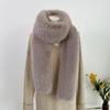 Long Imitation Mink Fur Scarf Thick Fluffy Long Scarf Luxury Plush Neck Warmer  Party