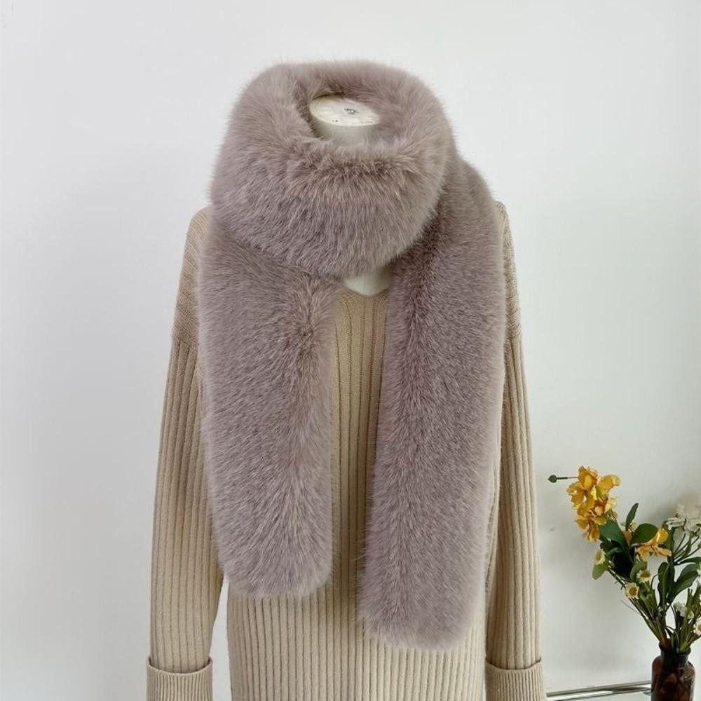 Long Imitation Mink Fur Scarf Thick Fluffy Long Scarf Luxury Plush Neck Warmer Party