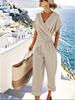 European & American Women's Fashion: Solid Color Irregular Short Sleeve Summer Set