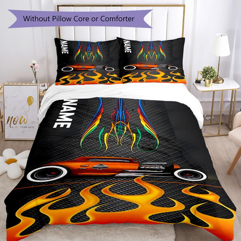 Truck Racing5 Customize your name Bedding Set Breathable Duvet Cover with Pillowcases Home Decoration Birthday Gift