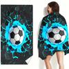Soccer Ball Breaking Wall Beach Towel 3D Sports Print Soft Quick-Dry Large Bath Towel For Football Fans Gift
