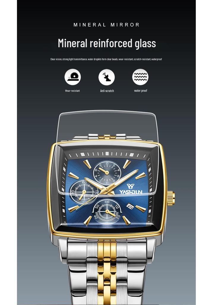 Men's Luxury Quartz Watch: Waterproof, Calendar, Luminous with Stainless Steel Band