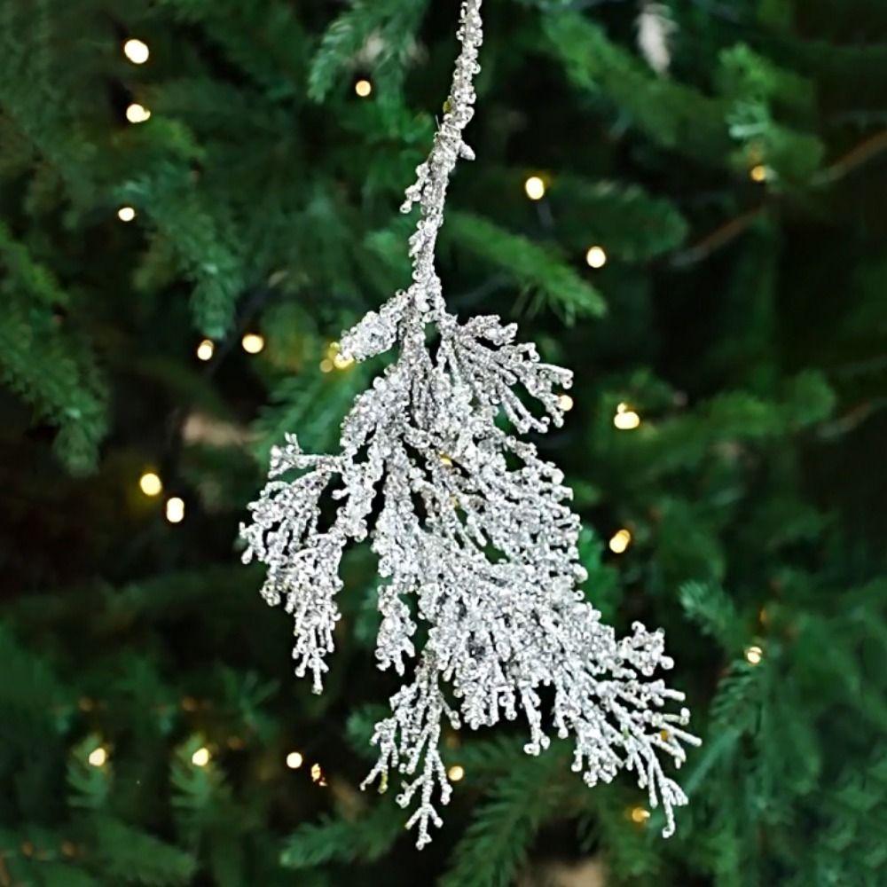 Plastic Cypress Leaves Pendant Simulation Christmas Ornament  Christmas Day
