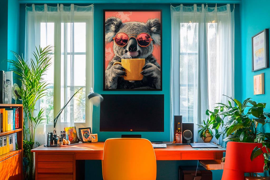 Obraz Plakat na ścianę  w ramie młodzieżowy Koala pokoju nastolatka 50x70