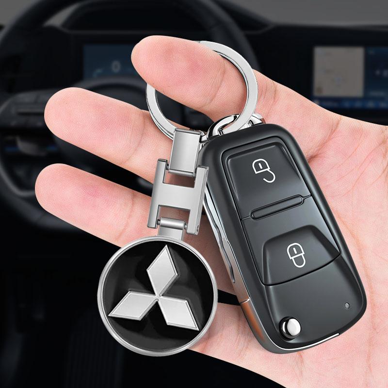 Car Keychain Car Emblem Gift With Key Ring Auto Accessories For Mitsubishi ASX Lancer Pajero Outlander L200 EVO Lancer EX