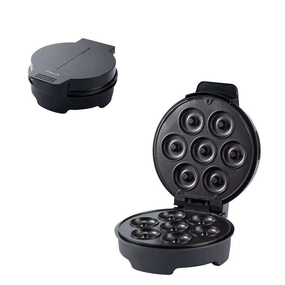 Houselin Vaflovač na donuty, Nepřilnavý povrch, Stroj na mini donuty s rukojetí Cool Touch, Vyrobí 7 lahodných čerstvých donutů za pár minut