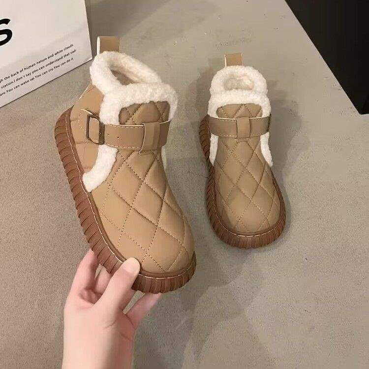 Snow boots women's winter velvet thickened new warm platform bread shoes Northeast cotton shoes waterproof and non-slip soft-soled shoes