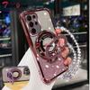 Shockproof Glitter Plating Crystal Bracelet Phone Holder Case For Samsung Galaxy S25 S24 S23 S22 S21 S20 Ultra Plus FE Cover