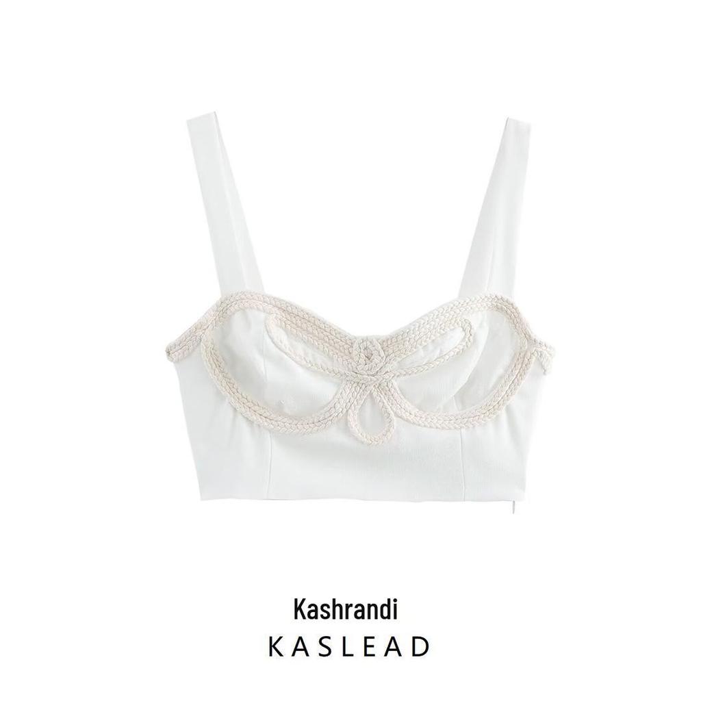 2025 Spring Women's European & American Fashion Simple Short Sling Top