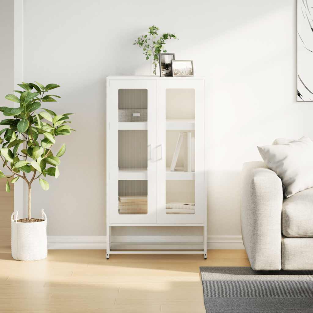 Komoda Biała 68X39X123 Cm Stal
