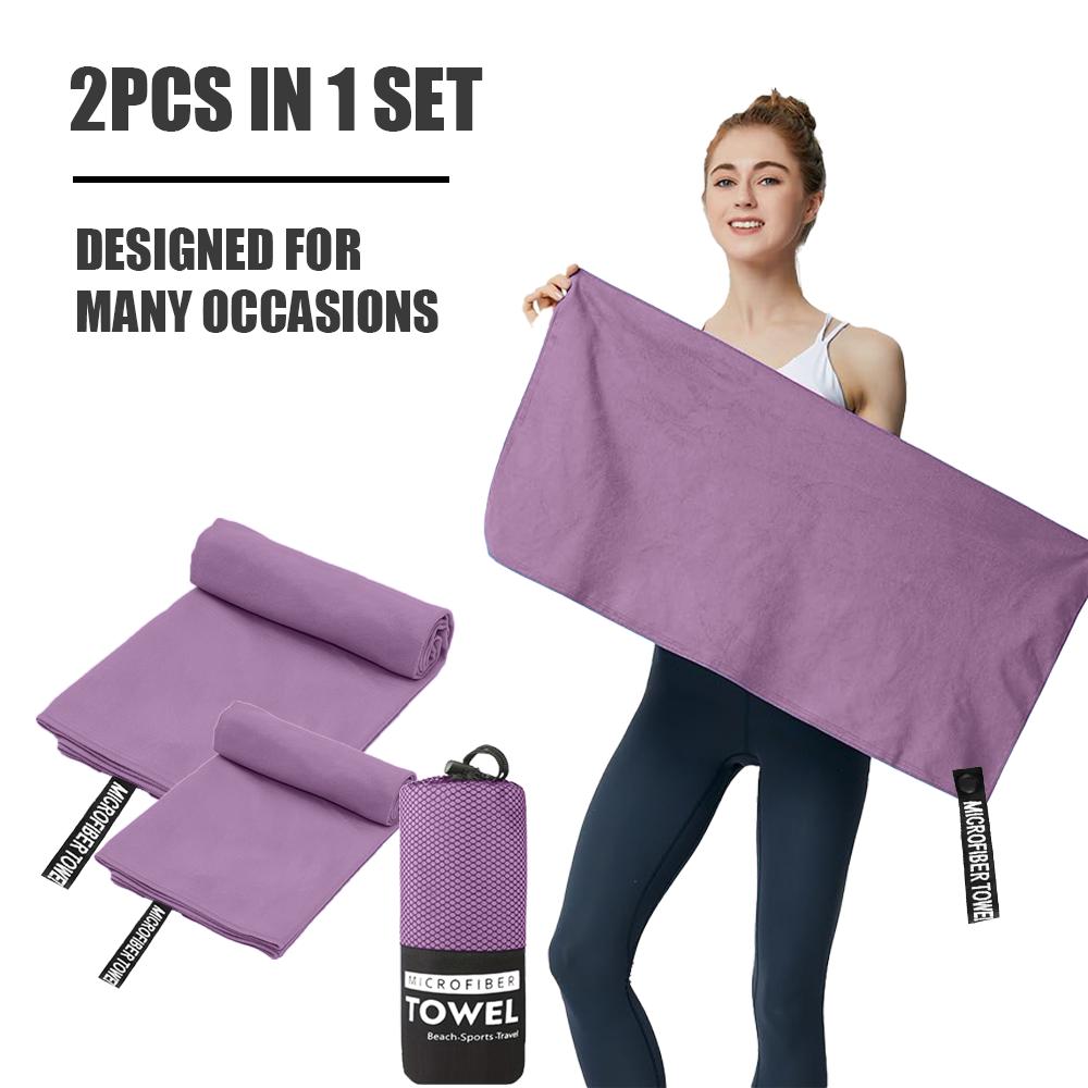 Microfiber Quick Dry Travel & Beach Towel, Lightweight, Soft, Super Absorbent & Fast Drying, Fitness Towel Set