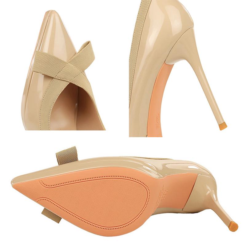 Mode 10,5 cm Damen Plateau-Pumps Lackleder High Heels Sexy Partyschuhe Stiletto Schleife Damenabsätze Damenschuhe Frühling 2025