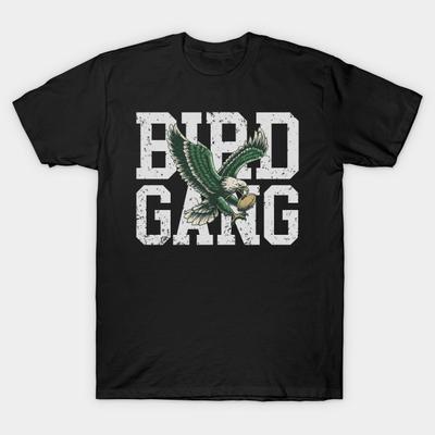 Herren Schwarzes T-Shirt mit Aufdruck Bird Gang M5145 No-Cut Transferpapier Druck Baumwoll-T-Shirt