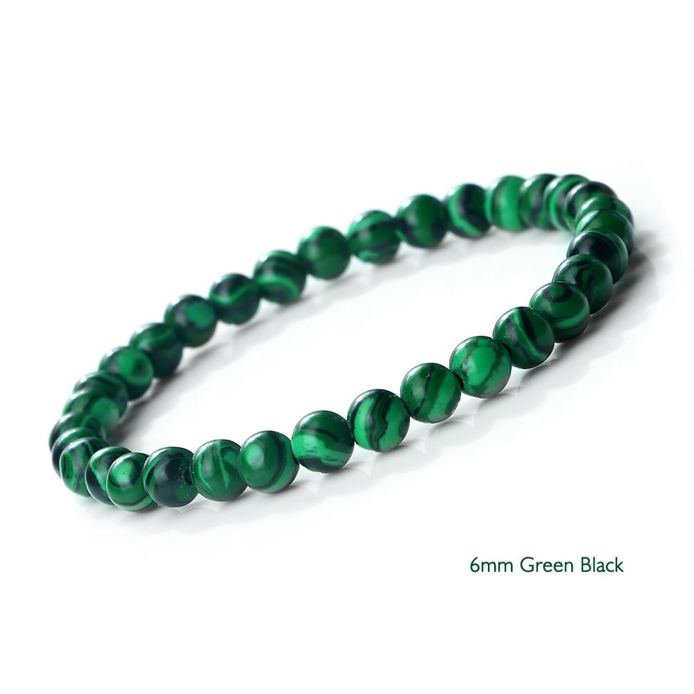 New Blue Malachite Natural Stone Bracelets Women Men Chakra Prayer Mala Buddhist Beads Bracelet Bangle Yoga Strand Charm Jewelry