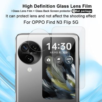 IMAK Pro Oppo Find N3 Flip 5G Tvrzené sklo Fólie na objektiv fotoaparátu se sadou chrániče malého zadního displeje