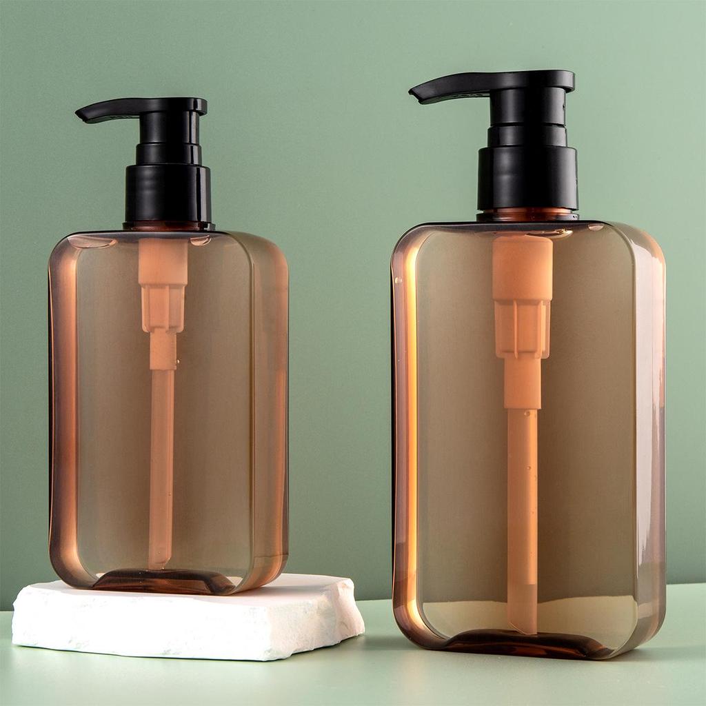 Square Amber Plastic Bottles for Body Lotion, Shampoo & Shower Gel (200ml & 300ml) - In Stock