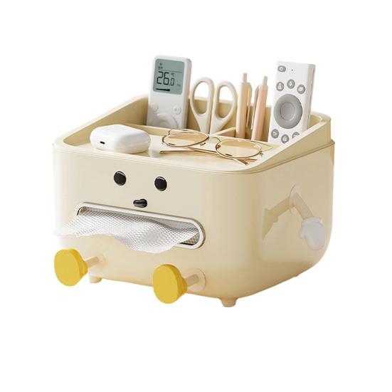 

Милий Чохол для Серветки Тримач для Серветок з Ніжками та Тримачем для Телефону Багатофункціональний Диспенсер для Серветок з Відсіками для Організації Домашнього Робочого Столу A