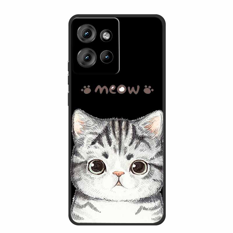 Handyhülle Für Motorola Moto G 2025 Hülle Cartoon Schwarzes Silikon Weiches TPU Rückseite Für Motorola Edge 50 Neo S50 G75 Hülle G 75
