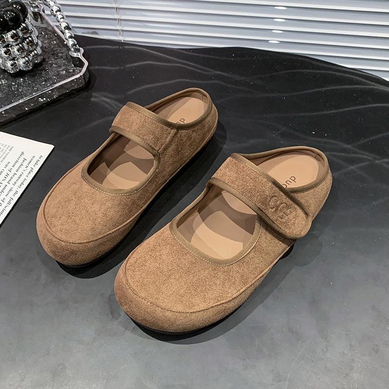 

Ретро обувь на липучке, женская весенняя новинка, туфли Мэри Джейн с мелким вырезом, на мягкой платформе, уродливо-милые туфли, одинарные туфли 40 верблюд