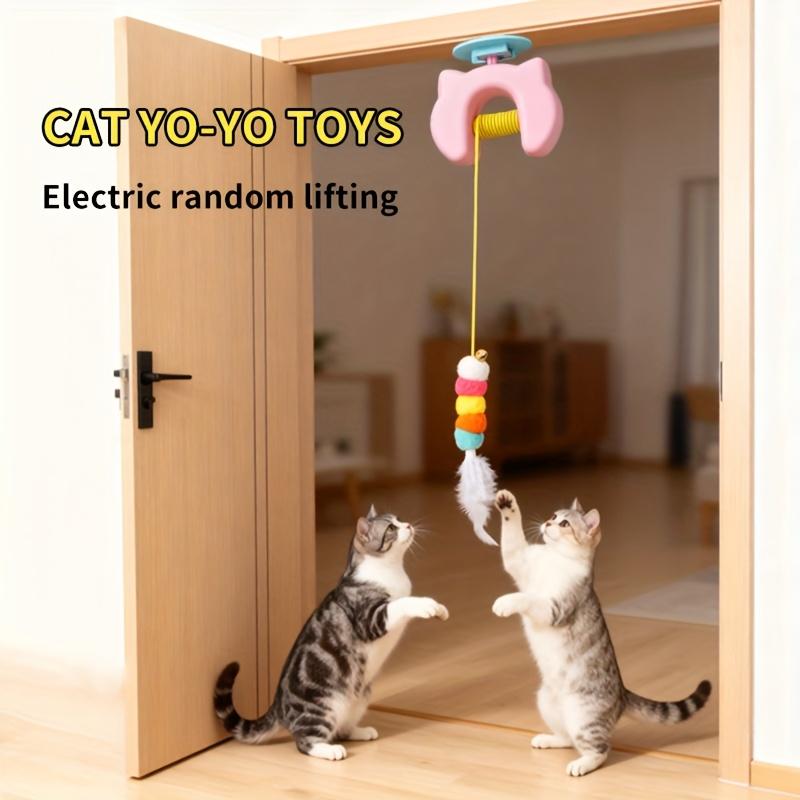 1PCS New Cat Yoyo Electric Smart Hanging Door Retractable Automatic Toy Lifting and Degrading Stuffy Cat Artifact Hanging