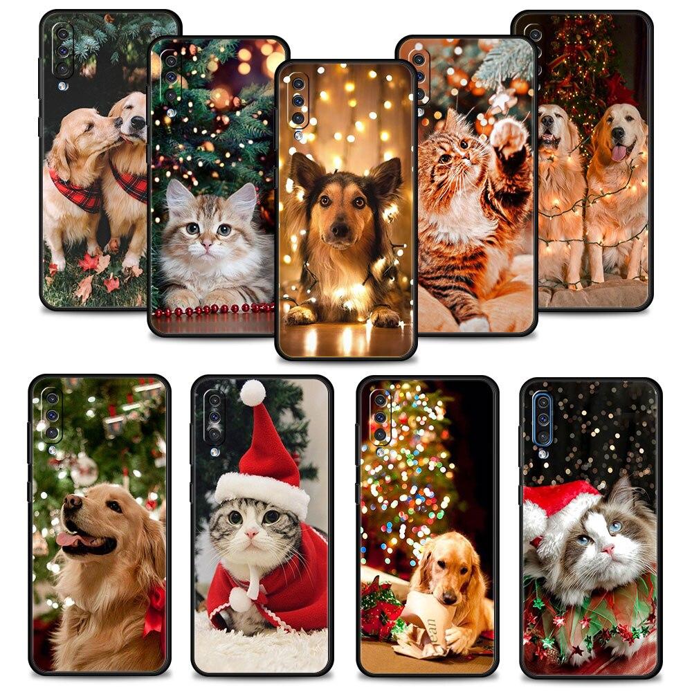 

Чехол для Samsung Galaxy A70 A50 A30s A20s A20e M62 M52 M51 M32 M31 M31s M22 M21 M12, Рождественский чехол с животными, кошками, собаками