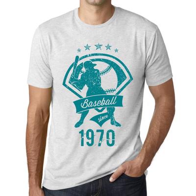 T-shirt Vintage da Uomo T-shirt Grafica Baseball Dal 1970 Bianco Vintage