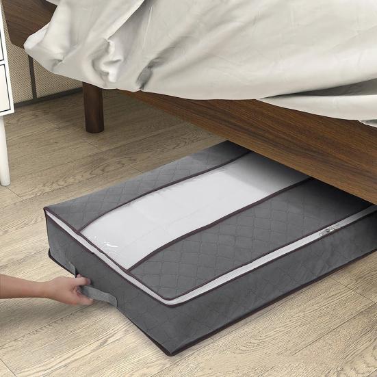 Large Storage Bags Clothes Storage Bins with Lids Foldable Closet Organizers Blanket Storage Containers with Handles for Clothing Comforters Bed