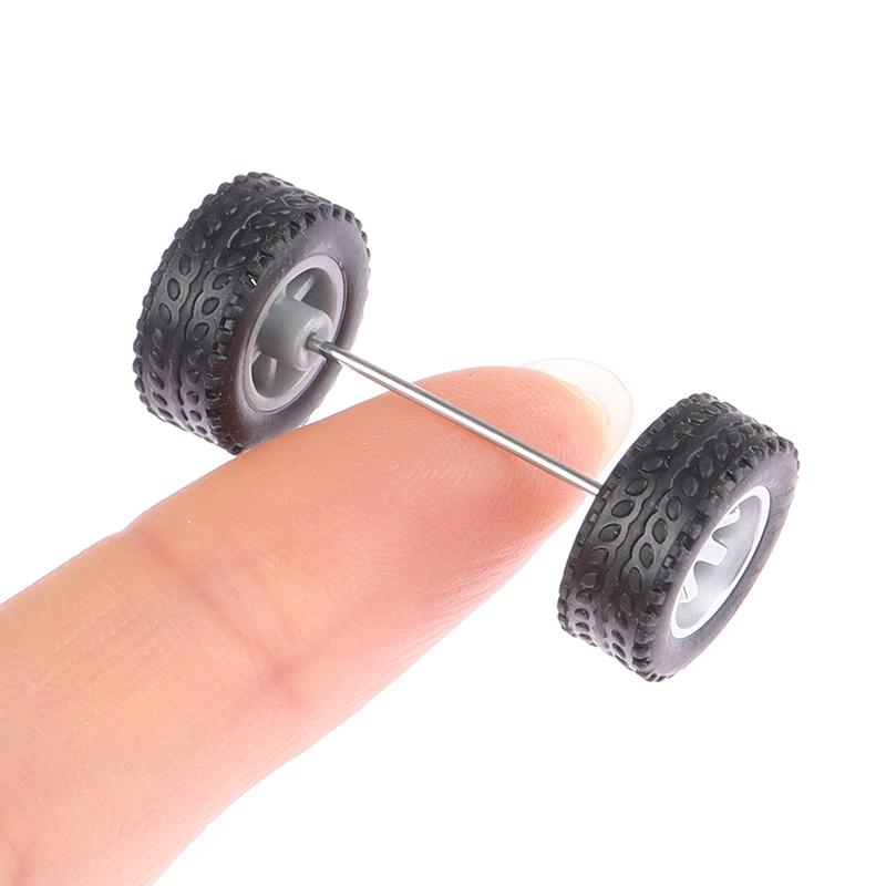 

1/64 Model Car Wheels With Rubber Tires Plastic Basic Modified Parts чорний