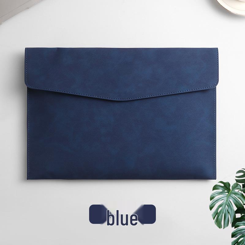 Thickened Waterproof A4 Leather File Folder with Snap Button & Customizable Logo