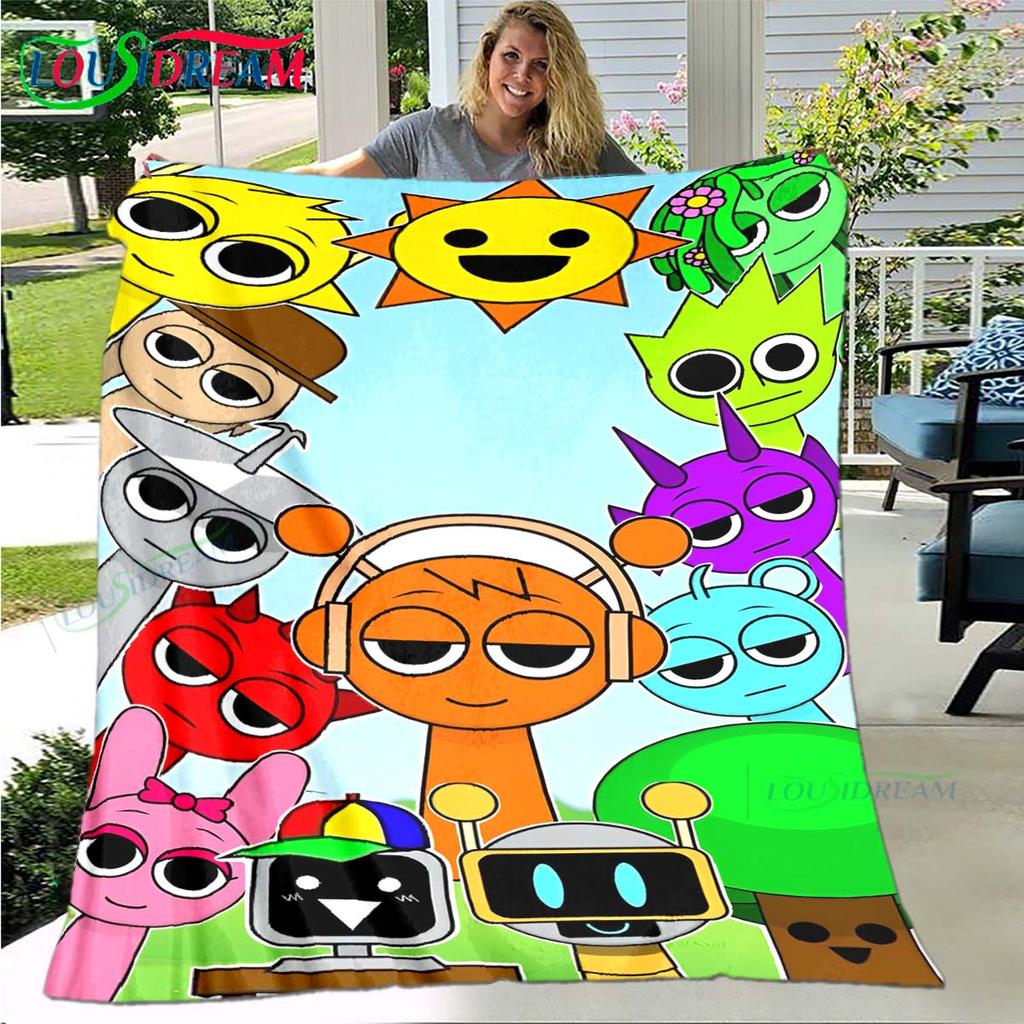Fashion S-Sprunki Incredibox Game Four Seasons Blanket Sofa Cover Travel Bed Plush Blanket Travel Office Break Blanket Gift