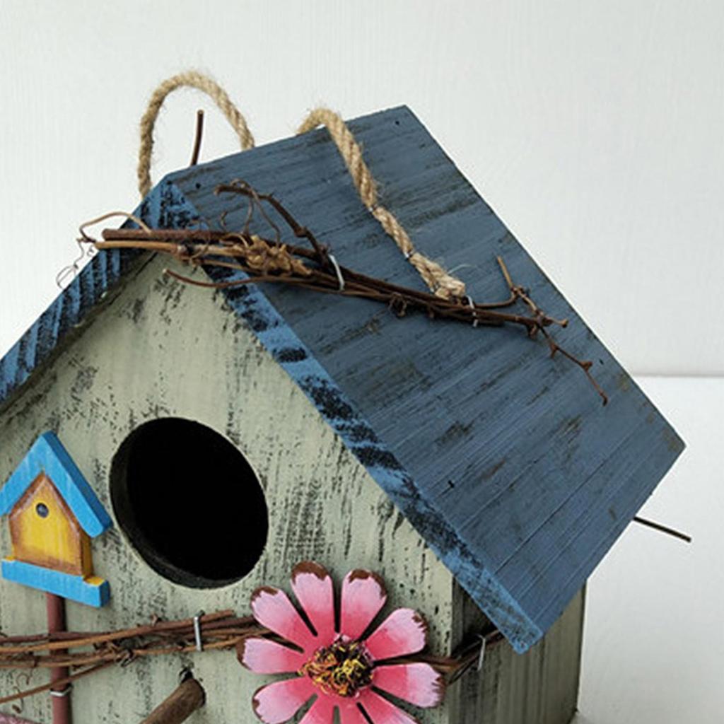 Hand-painted Hanging Bird House Box Outdoor Courtyard Decorative Birdhouses
